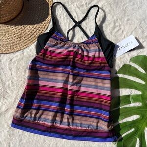 Athleta D/DD Capri Stripe Blousy Tankini Top